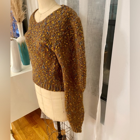 Zara Puff Sleeve Marled Sweater - Picture 4 of 5